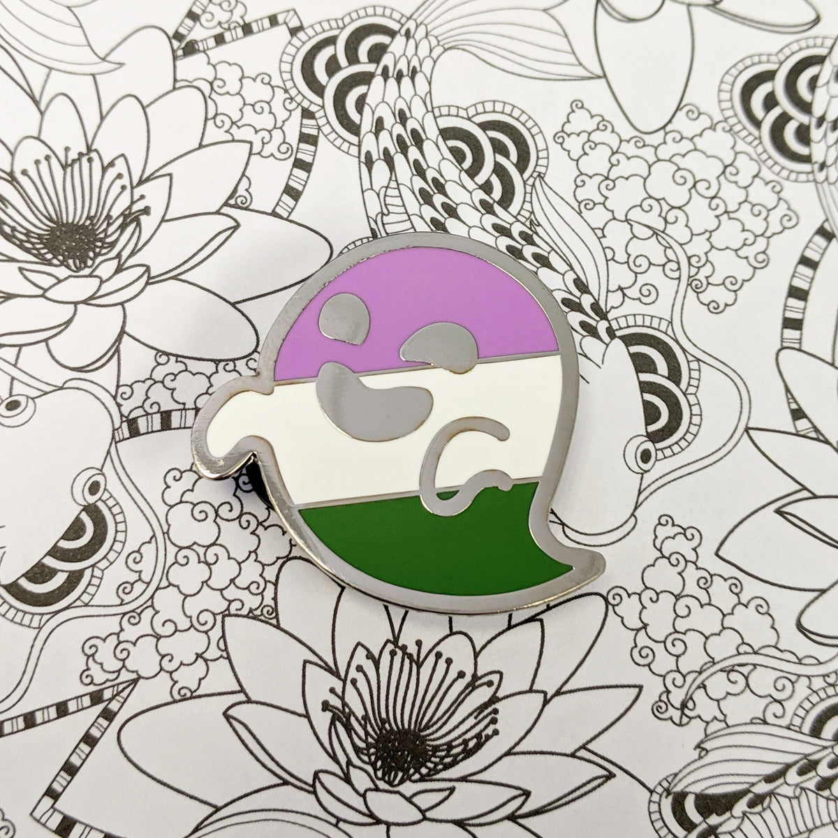 Genderqueereikon (genderqueer pride) hard enamel pin