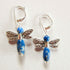 Woodland Inspired Jewelry - Unique Sodalite Dragonfly Earrings - Carved Stone and Sterling Silver