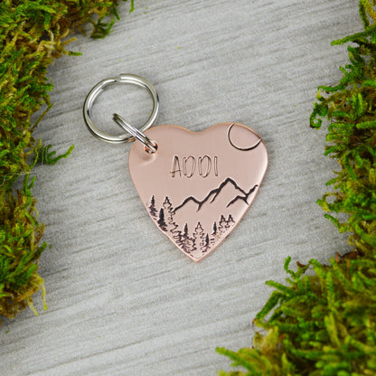 Alaskan Sky Handstamped Square Pet ID Tag 