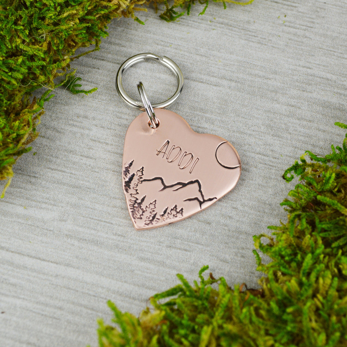 Alaskan Sky Handstamped Square Pet ID Tag 