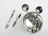 Party serving set featuring custom design stainless steel fork and slotted spoon, perfect for hosting.