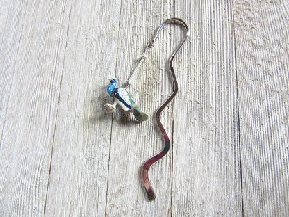 Peacock Bookmark, a charming metal bookmarker featuring a beautifully painted peacock, ideal gift for readers.