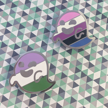 Genderqueereikon (genderqueer pride) hard enamel pin