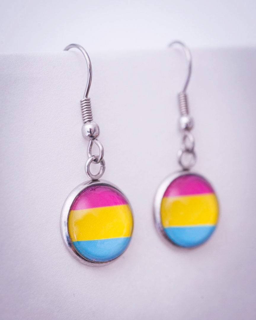 pansexual pride flag dangle earrings