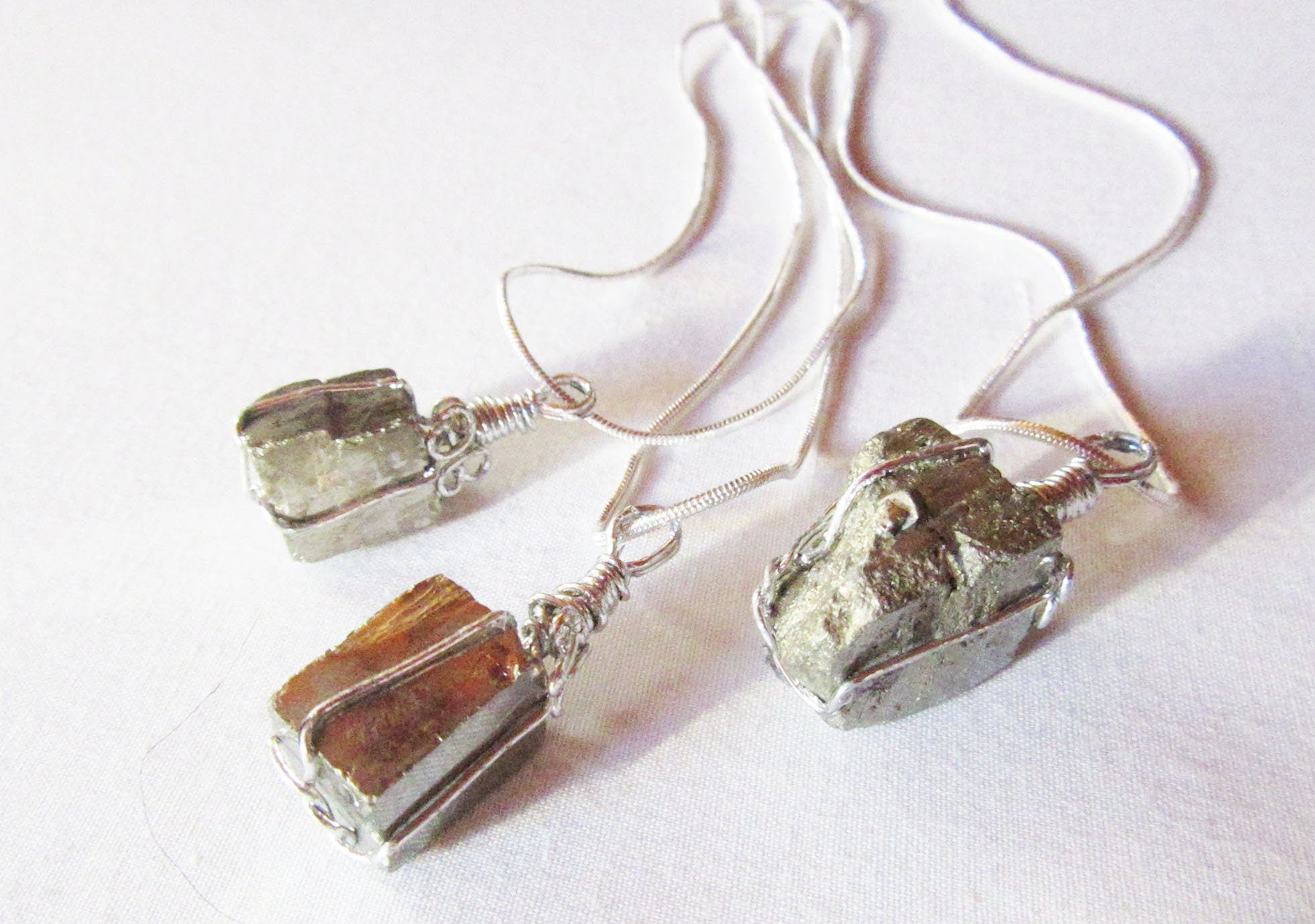 Pyrite Crystal Pendant - Chunky Gold Necklace featuring a protective pyrite stone, perfect for enhancing intellect and memory, ideal as a metaphysical zen aesthetic gift.