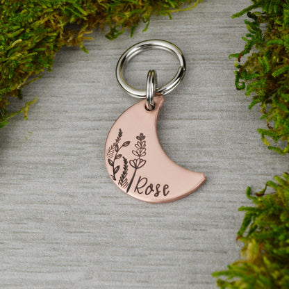 Lavender Moon Handstamped Pet ID Tag 