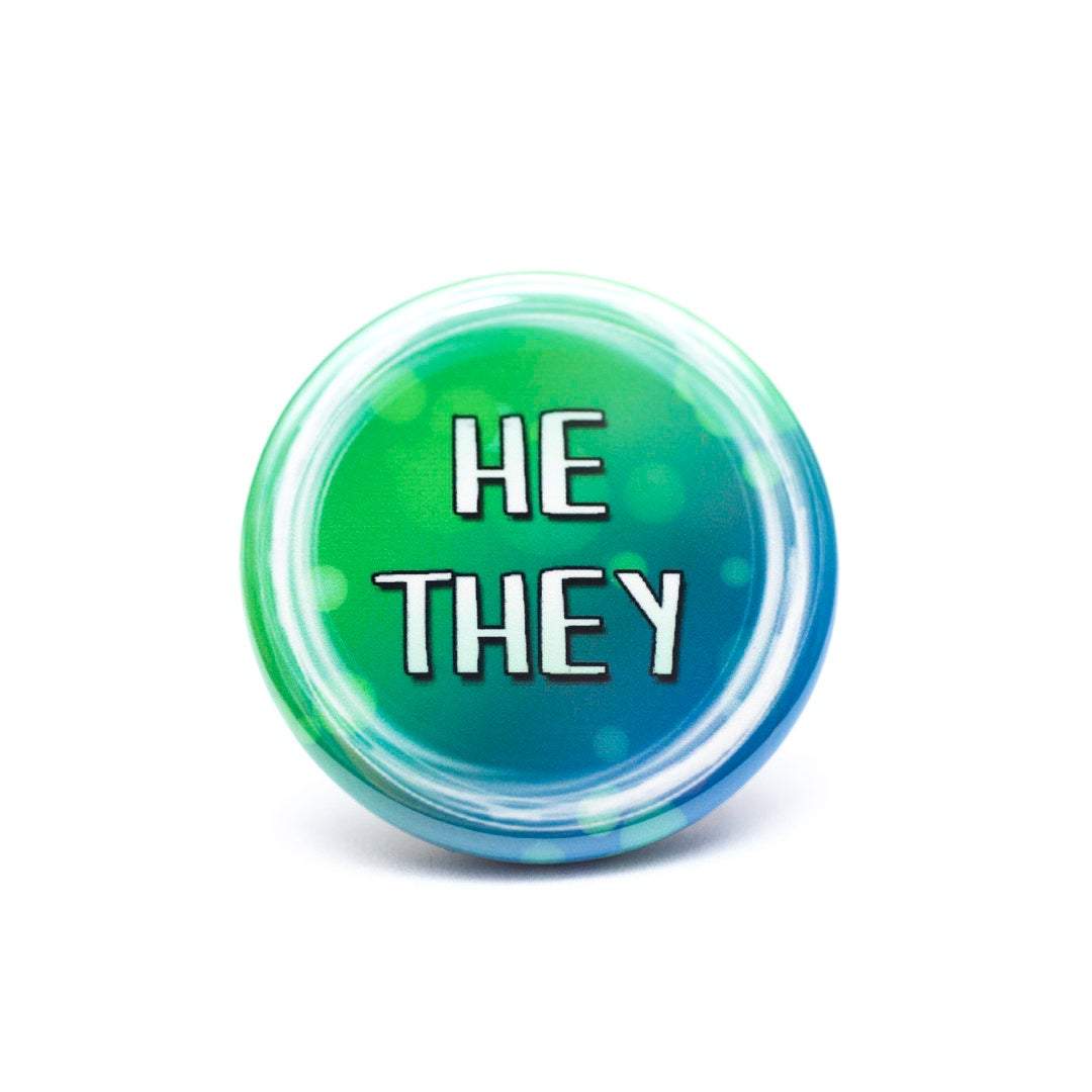 lgbtq he they pronoun buttons