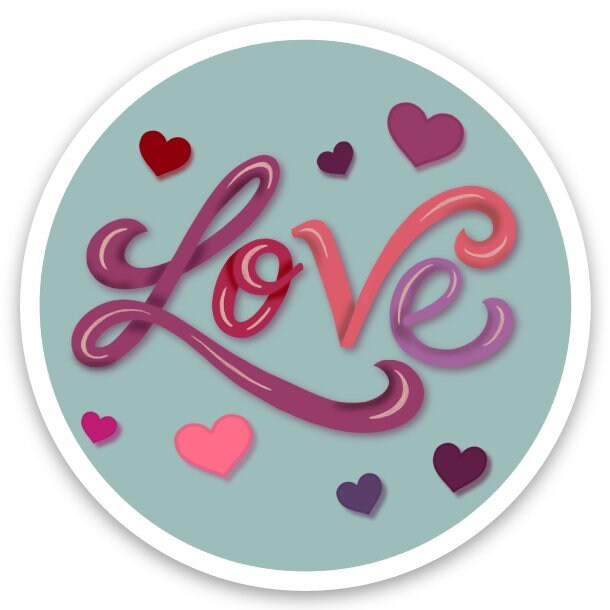 Retro Love Heart Sticker | Waterproof Vinyl Laptop Decal