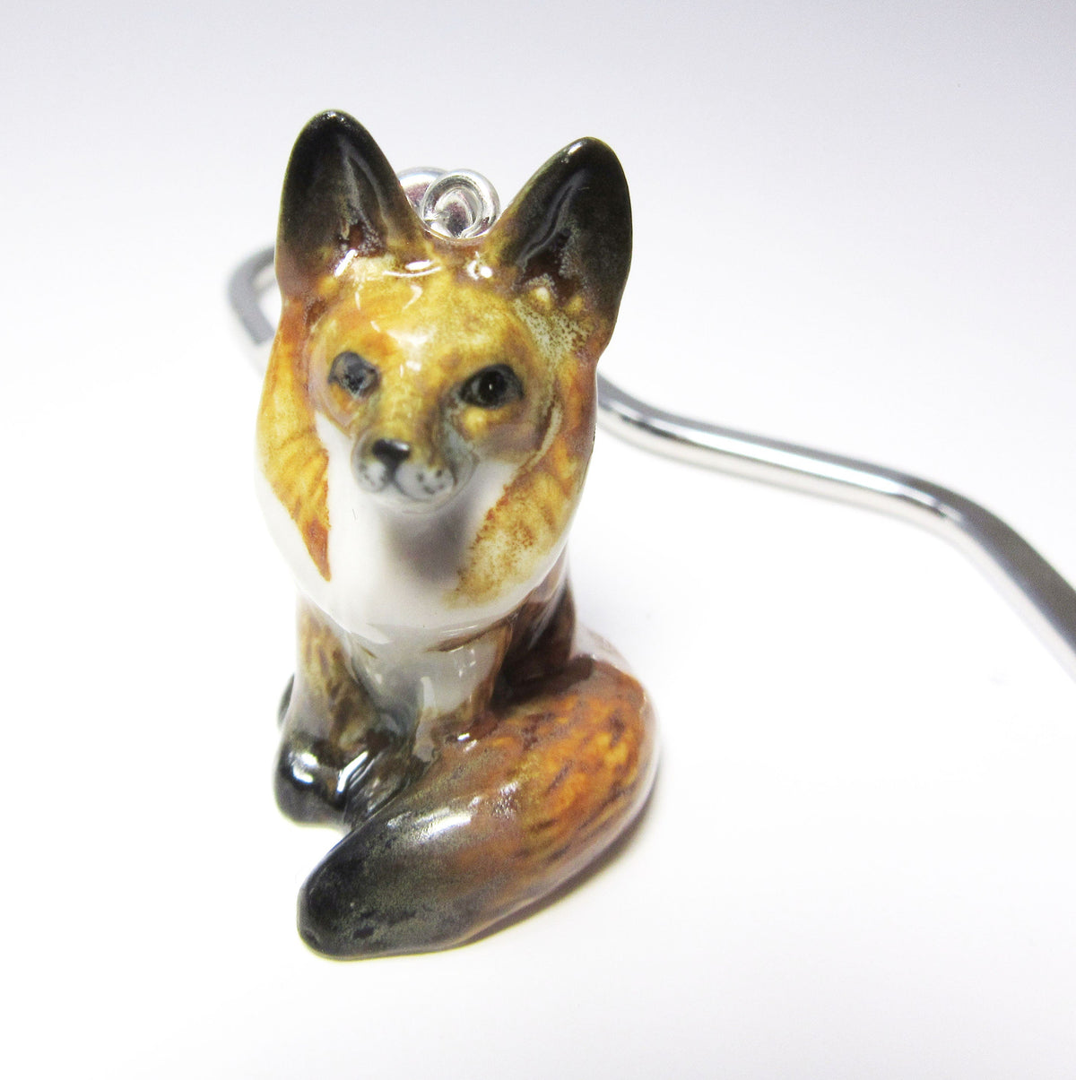 Fox Bookmark where is the fox at, Woodland Animal Metal Bookmark, perfect gift for reader, colorful porcelain fox figurine