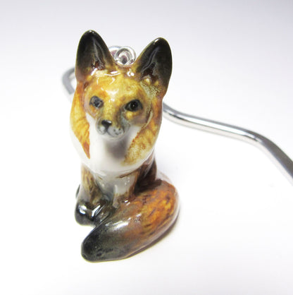 Fox Bookmark where is the fox at, Woodland Animal Metal Bookmark, perfect gift for reader, colorful porcelain fox figurine