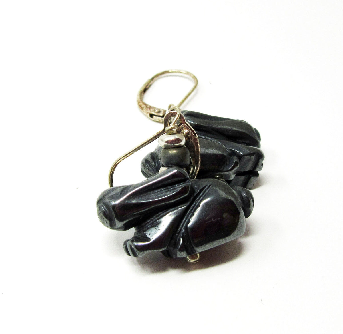 RABBIT EARRINGS - Beautifully carved stone bunny jewelry, perfect for rabbit lovers, featuring jade, jasper, hematite, or moonstone stones.