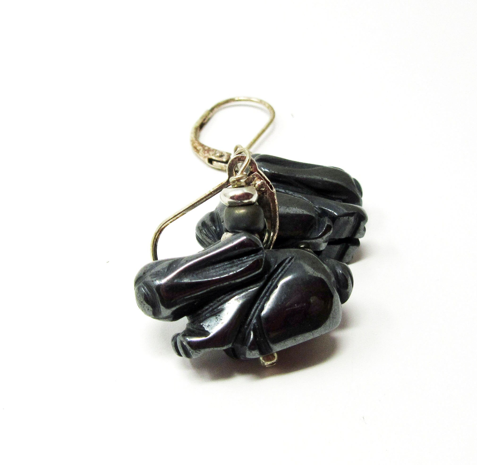 RABBIT EARRINGS - Beautifully carved stone bunny jewelry, perfect for rabbit lovers, featuring jade, jasper, hematite, or moonstone stones.