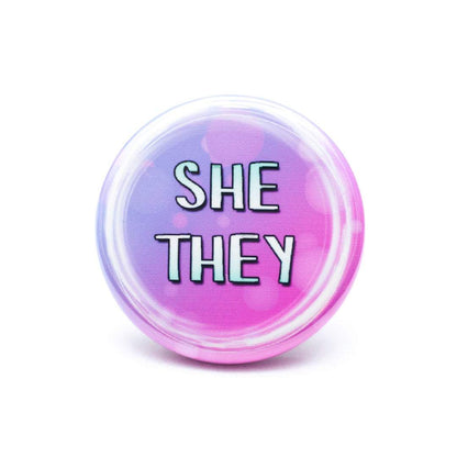 lgbtq she they pronoun buttons