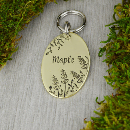 Lavender in the Breeze Handstamped Pet ID Tag 