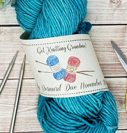 Get Knitting Grandma - PDF File Only - Custom Printable Pregnancy Announcement Label