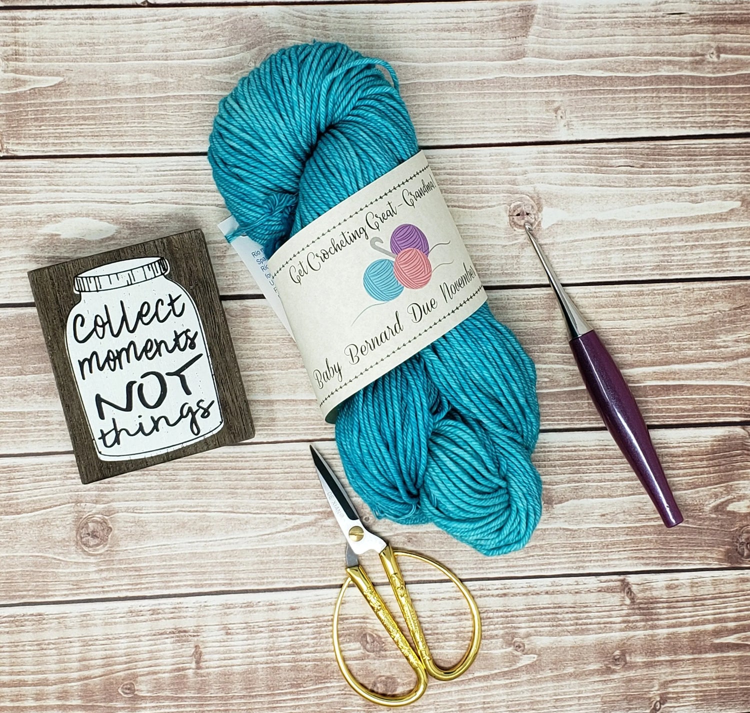 Custom Printable Pregnancy Announcement Label - Get Crocheting Great Grandma - PDF File Only