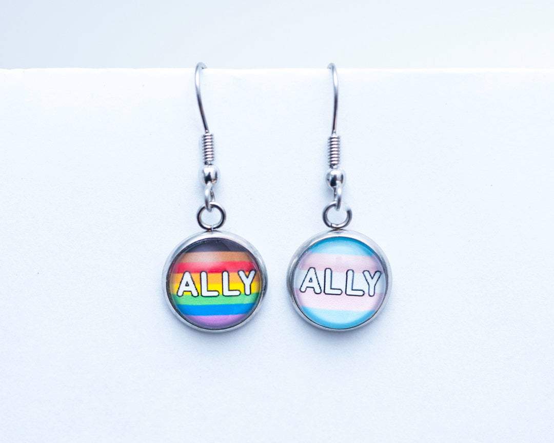 lgbtq ally dangle earrings