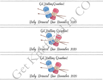 Get Knitting Grandma - PDF File Only - Custom Printable Pregnancy Announcement Label