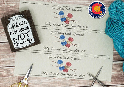 Get Knitting Great Grandma - Custom Printable Pregnancy Announcement Label - PDF File Only