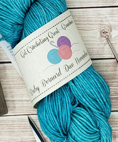 Custom Printable Pregnancy Announcement Label - Get Crocheting Great Grandma - PDF File Only