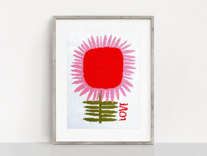 LOVE counted cross stitch kit