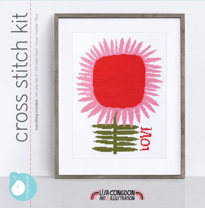 LOVE counted cross stitch kit