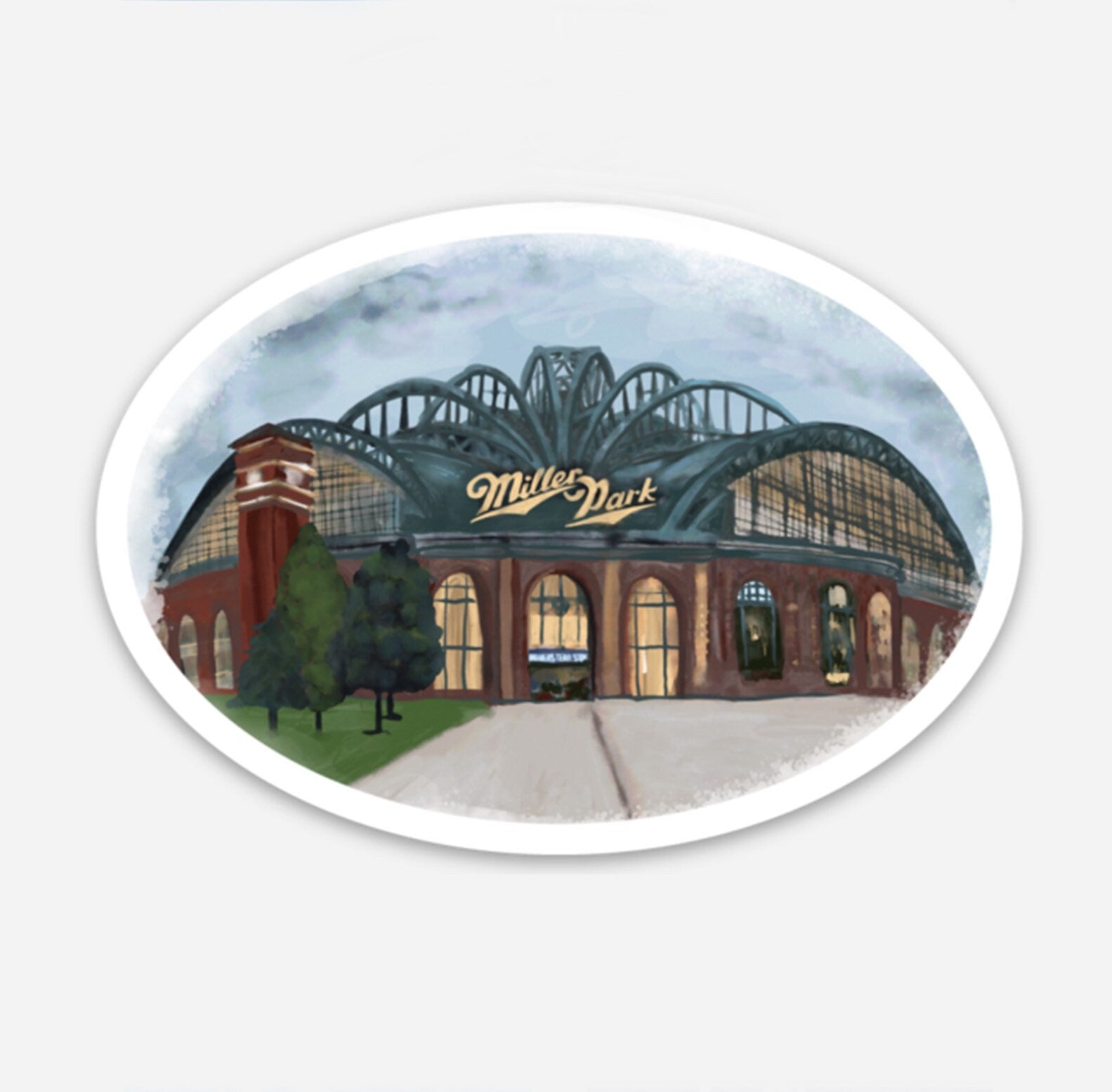 Miller Park Sticker | Milwaukee Baseball Stadium Nostalgia Art (3&amp;quot; Vinyl)