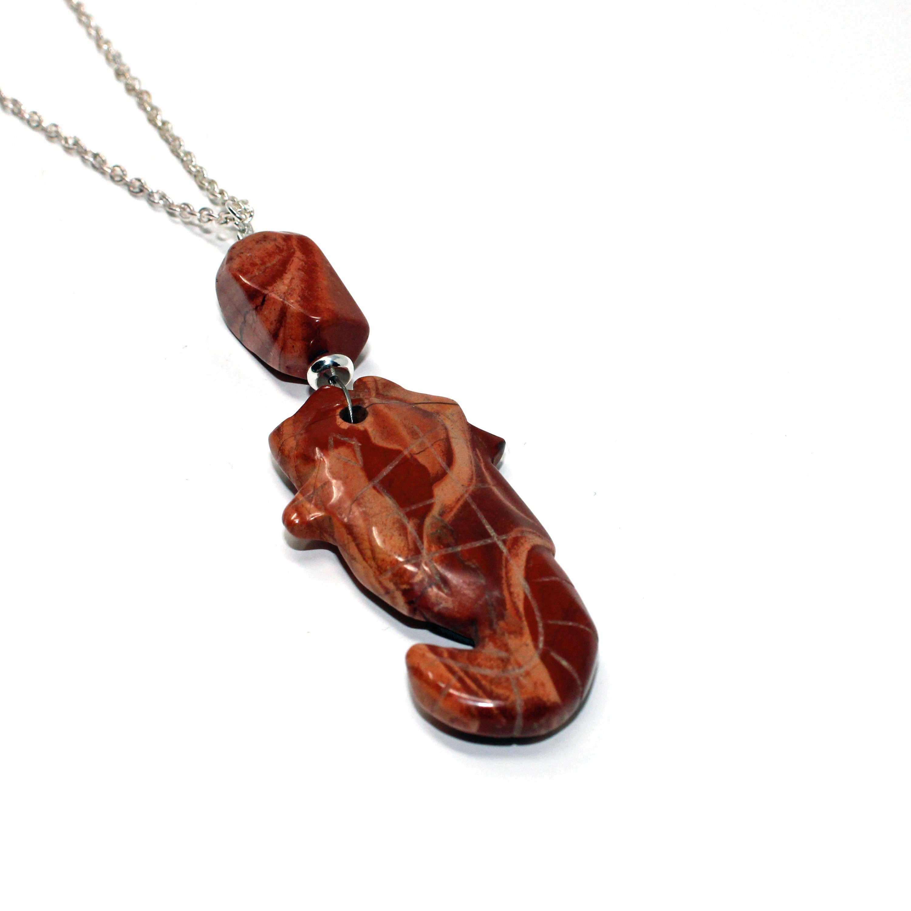 Artisan-made SEA HORSE PENDANT - Red Jasper Seahorse Jewelry designed as a beautiful accessory for any occasion.