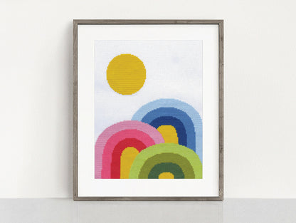 RAINBOW TRIFECTA cross stitch PDF download