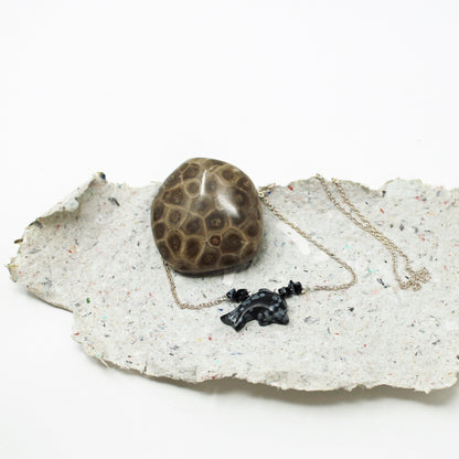 Snowflake obsidian dolphin choker - elegant necklace showcasing dolphin design, perfect gift for friends and family.