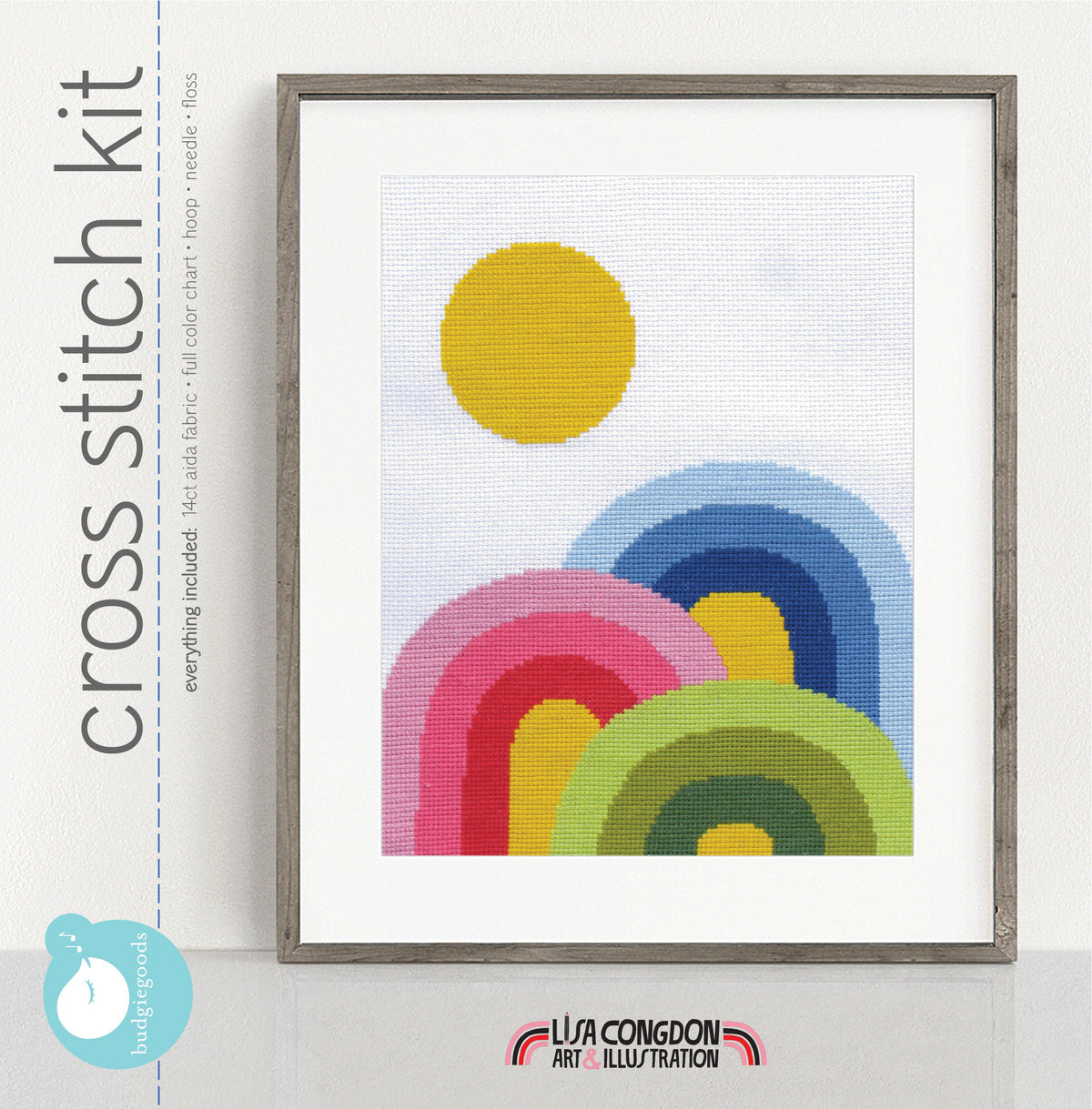 RAINBOW TRIFECTA counted cross stitch kit