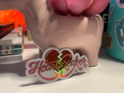 Heartbreaker Holographic Sticker | Bold Heart Art Sticker