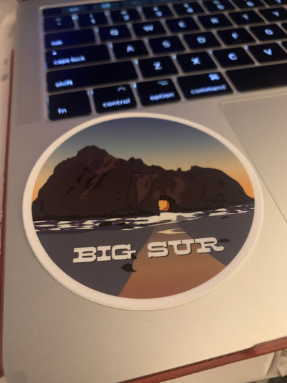 Big Sur California Coast Sticker | Vintage Inspired Retro Vinyl Decal (3&amp;quot; Round)