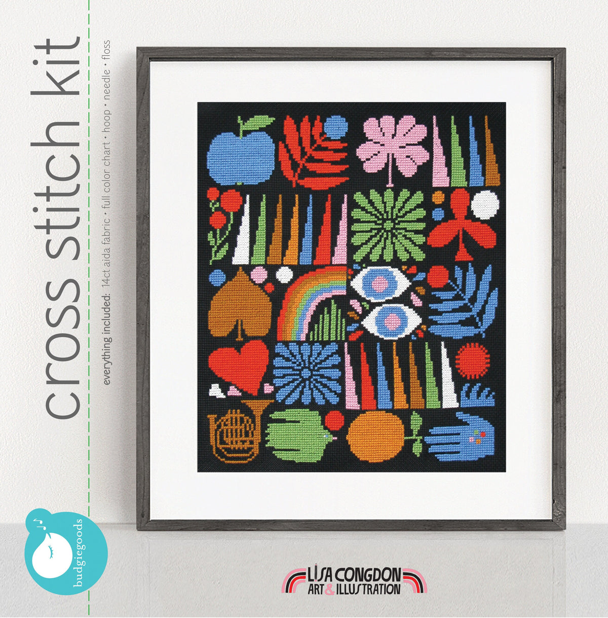 JOYFUL GRID counted cross stitch kit