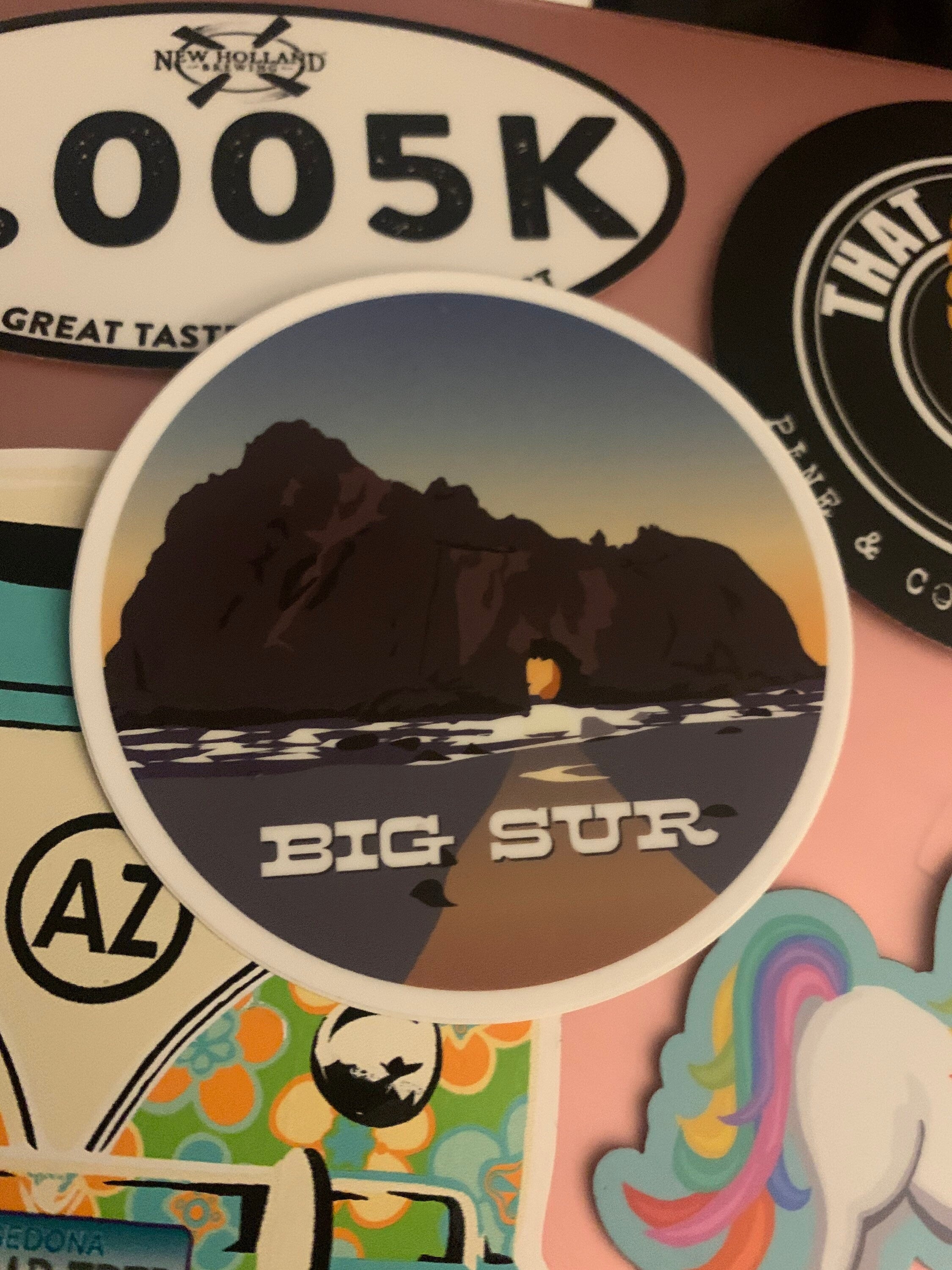Big Sur California Coast Sticker | Vintage Inspired Retro Vinyl Decal (3&amp;quot; Round)