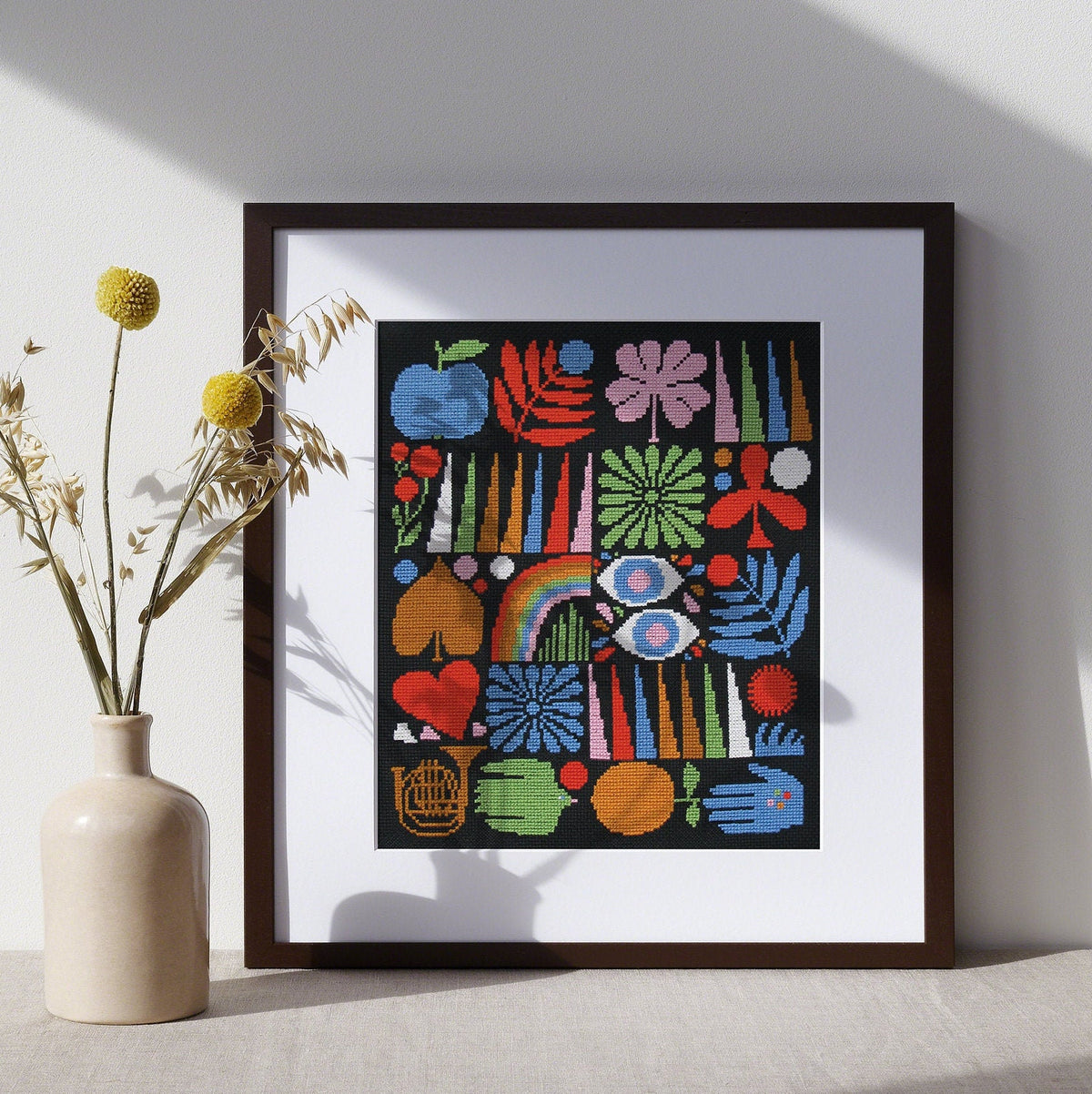 JOYFUL GRID counted cross stitch kit