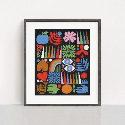 JOYFUL GRID counted cross stitch kit