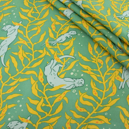 Otters Mid Blue Organic Poplin