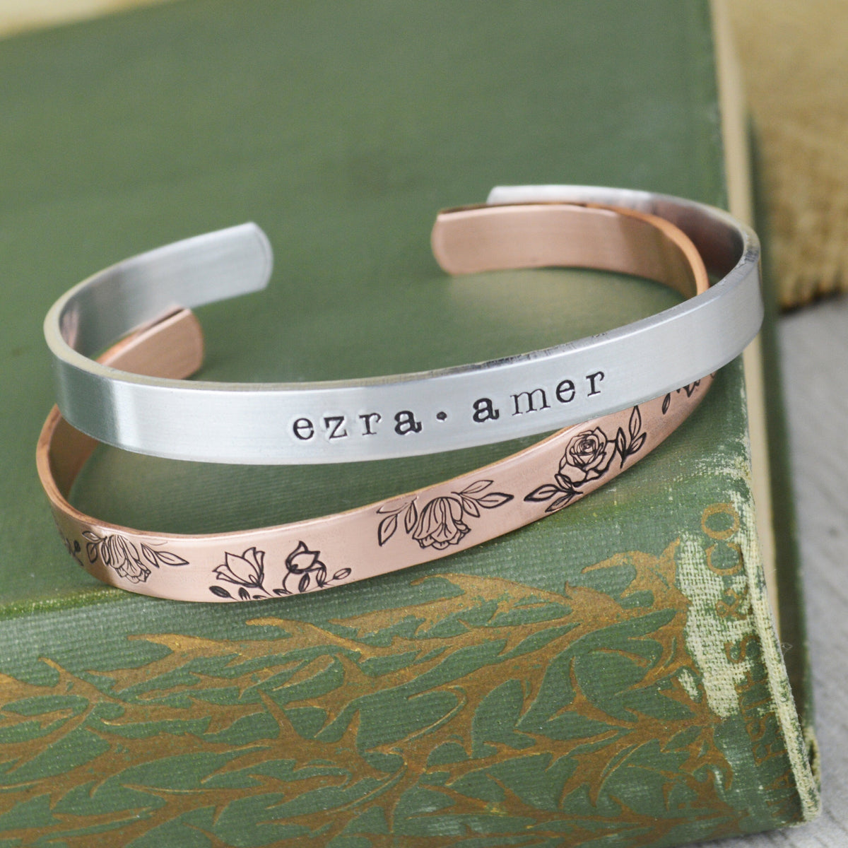 Design Your Own Custom Bracelet • Custom Kids Name Layering Cuff • Personalized Skinny Stacking Bracelet • New Mom and Grandmother Gift