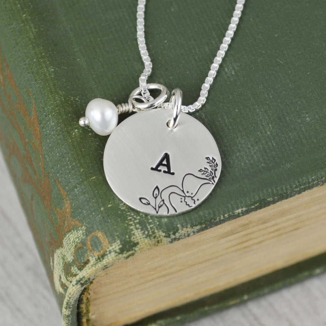 Floral Initial Necklace 