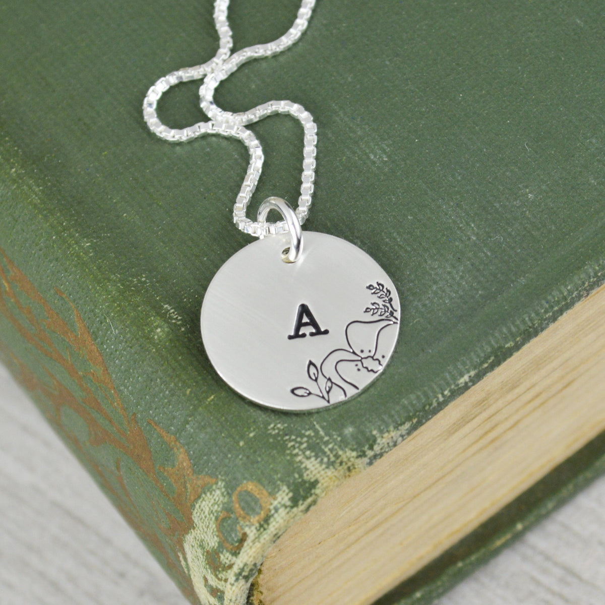 Floral Initial Necklace 
