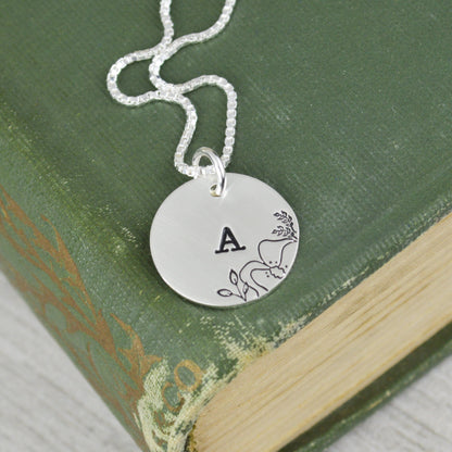 Floral Initial Necklace 