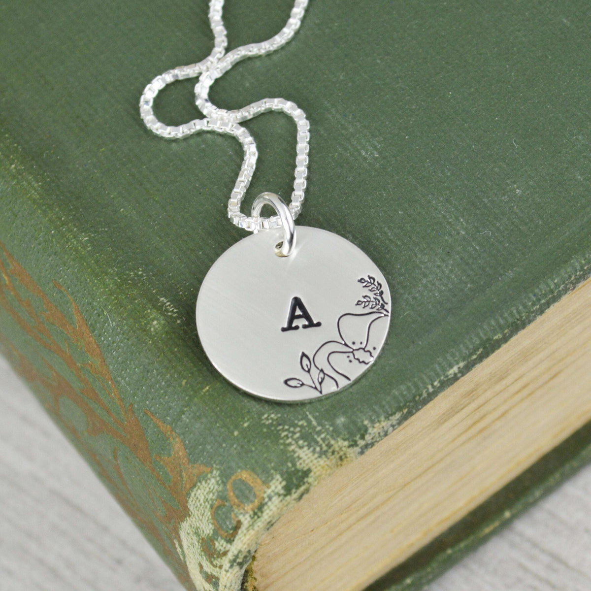 Floral Initial Necklace 