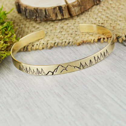 Inspirational Mountain Stacking Cuff 