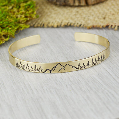 Inspirational Mountain Stacking Cuff 