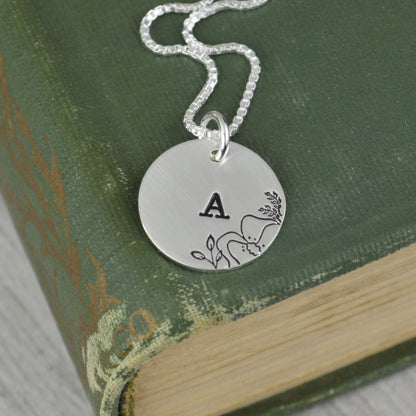Floral Initial Necklace 