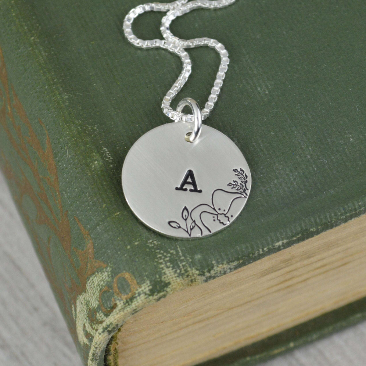 Floral Initial Necklace 