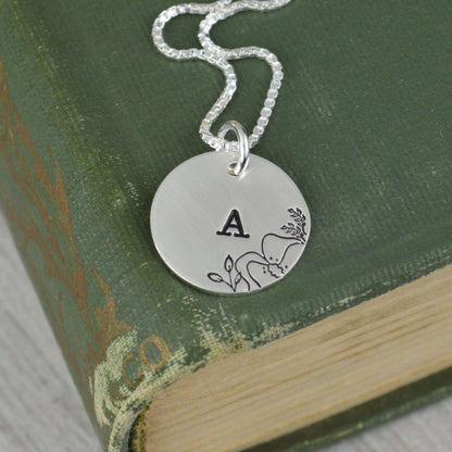 Floral Initial Necklace 