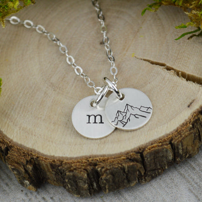Mountain Initial Necklace 