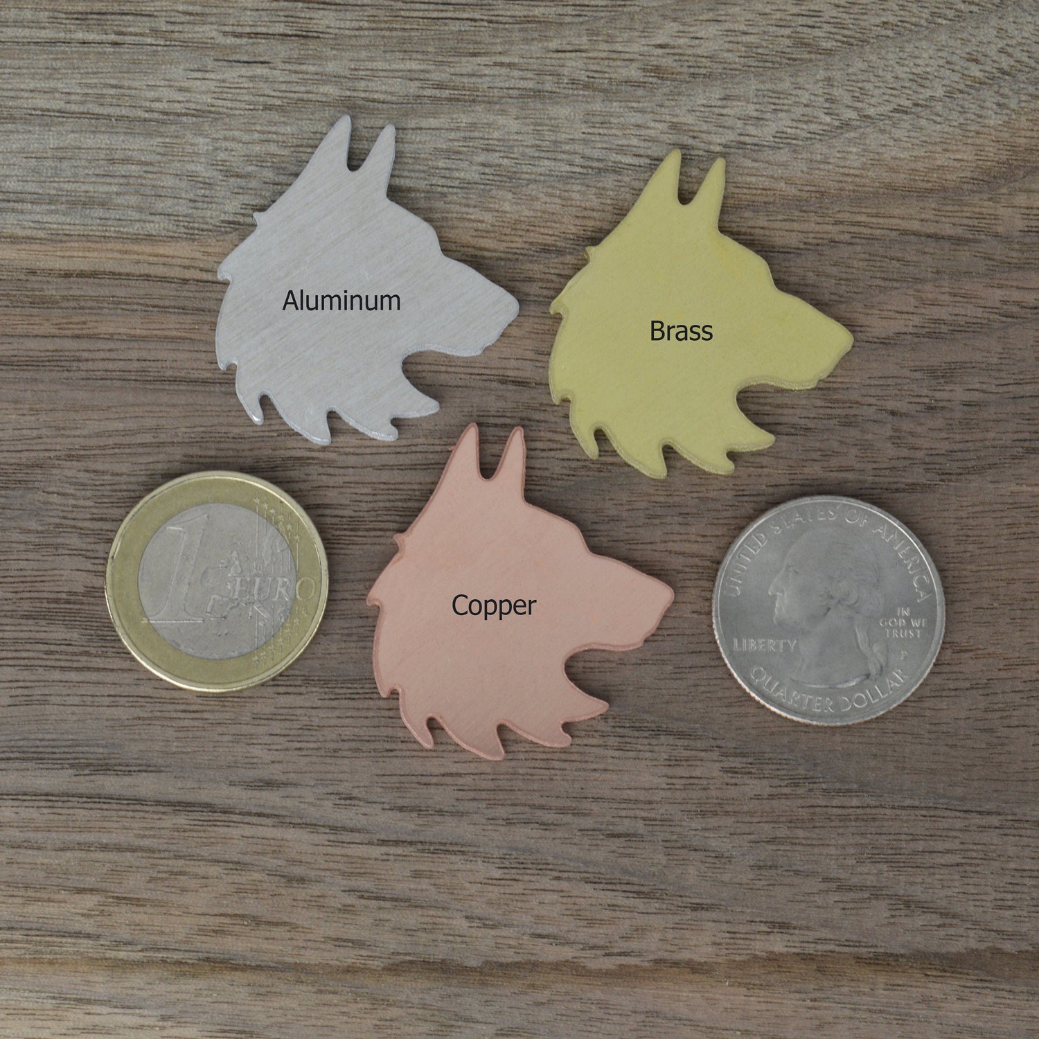 Lupo The Wolf Handstamped Pet ID Tag 
